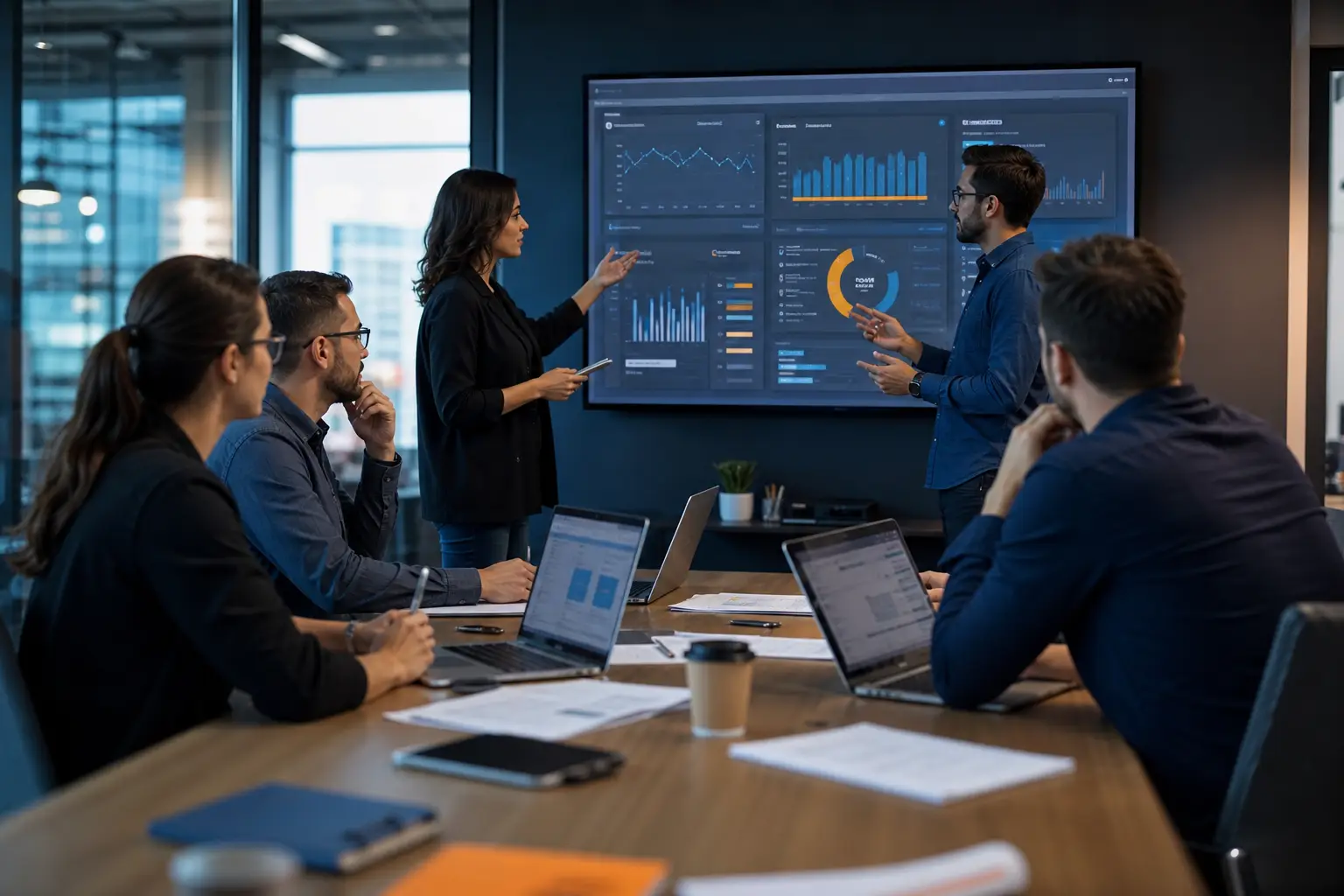 Equipo comercial gestionando oportunidades con Zoho CRM